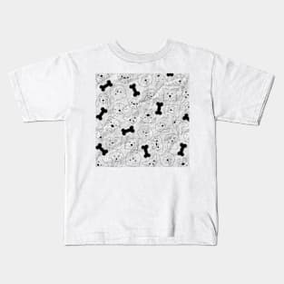 Cute Puppy Pattern on White Paper Kids T-Shirt